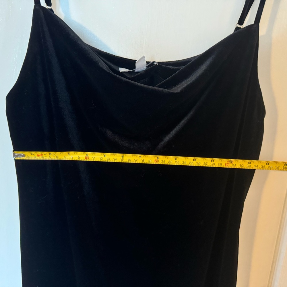 NWT Nine West Black Velvet Midi Slip Dress - Picture 8 of 11